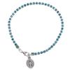 Miraculous Medal Aqua Crystal Tennis Bracelet | Catholic Jewelry | Great Religious Gift for First Holy Communion or Confirmation | Christian Wrist Accessory view 1