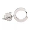 316L Stainless Steel Butterfly Dangling Huggie Hoop Earrings, Sold as a Pair view 4