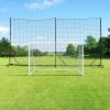 Megagreen 30FT X 10FT Heavy Duty Ball Stop Net System with Wheels - Movable High Impact Sports Practice Barrier Net view 1