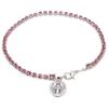 Miraculous Medal Pink Crystal Tennis Bracelet | Catholic Jewelry | Great Religious Gift for First Holy Communion or Confirmation | Christian Wrist Accessory view 1