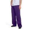 Mens Sweatpants with Pockets Baggy Sweat Pants Wide Leg Casual Athletic Workout Gym Clothes Straight Leg Open Bottom Sweatpants Fleece Lined Jogger with Pockets Winter Fall Clothing Purple view 3