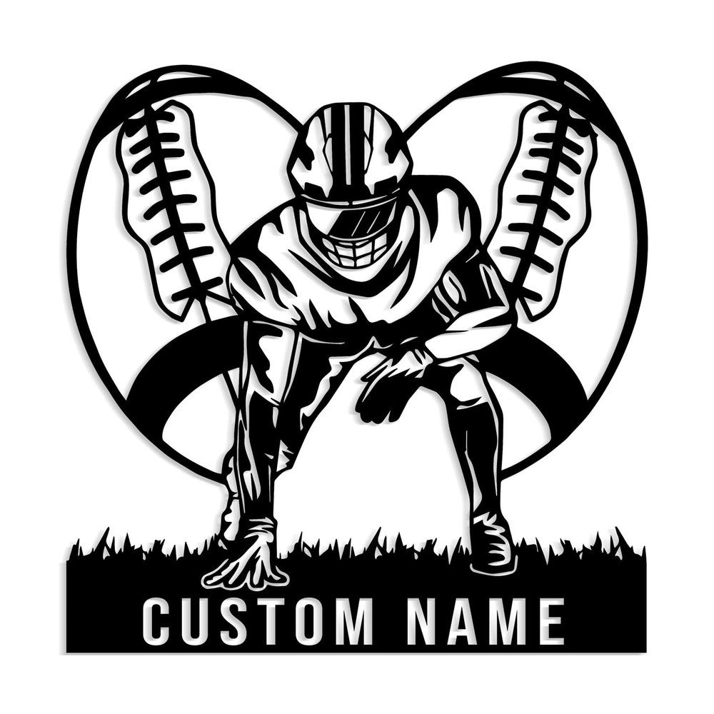 Customized rugby player metal signs, rugby sports name wall decorations, personal rugby wall signs, rugby home decor customization (Style-1)