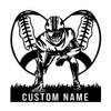 Customized rugby player metal signs, rugby sports name wall decorations, personal rugby wall signs, rugby home decor customization (Style-1) view 1