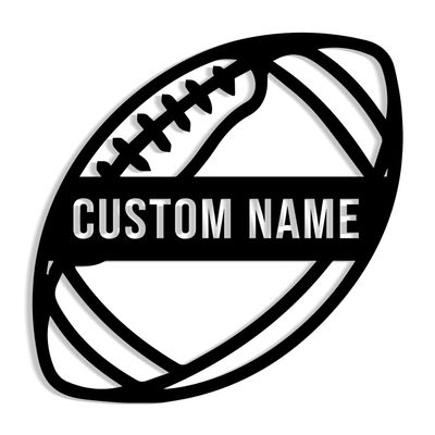 Customized rugby player metal signs, rugby sports name wall decorations, personal rugby wall signs, rugby home decor customization (Style-4)
