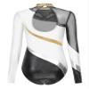 TSSOE Women Mesh Patchwork Gymnastics Leotard Long Sleeves Bodysuit Figure Skating Performance Costume C03 Large view 4