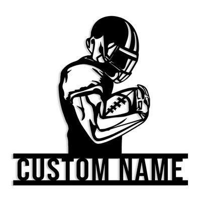 Customized rugby player metal signs, rugby sports name wall decorations, personal rugby wall signs, rugby home decor customization (Style-5)