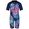 TFJH E Short Sleeve Girls Bathing Suits 1pcs Swimsuits UPF 50+ Rash Guard Suits Beachwear 8-10y Daisy Navy 10A view 1