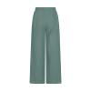 NATHGAM Womens Wide Leg Pants Summer Cotton Linen Pants Lounge High Waist Beach Trouser Pants Lightweight Flowy Pants Pockets Green view 4