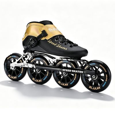 Inline Speed Skates Adult for Mens Womens, Professional Fitness Carbon Fibre Racing Skates Adult Male Female, High Performance Roller Skates Blades for Outdoor Marathon Racing, Black