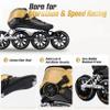 Inline Speed Skates Adult for Mens Womens, Professional Fitness Carbon Fibre Racing Skates Adult Male Female, High Performance Roller Skates Blades for Outdoor Marathon Racing, Black view 4