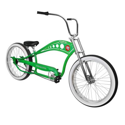 Tracer Fat Tire Beach Cruiser Bike, 26 Inch Stretch Chopper Bicycle for Adult,Single Speed Men Cruiser Bike with Oversized Hi-Ten Stretch Steel Frame,Front Wheel 26 * 3.0,Rear Wheel 26 * 4.0 GEN