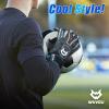 WVVOU Soccer Goalie Gloves for Youth and Adult with 4 Finger Saves, Pro Goalkeeper Gloves, Soccer Gloves with 4+3mm Super Grip Latex Palm (Blackblue2, 7) view 2