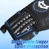 WVVOU Soccer Goalie Gloves for Youth and Adult with 4 Finger Saves, Pro Goalkeeper Gloves, Soccer Gloves with 4+3mm Super Grip Latex Palm (Blackblue2, 7) view 3