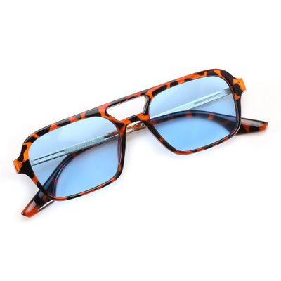 FEISEDY Vintage Square 70s Flat Aviator Sunglasses Women Men Metal Design Shades B2752
