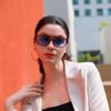 FEISEDY Vintage Square 70s Flat Aviator Sunglasses Women Men Metal Design Shades B2752 view 3