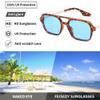 FEISEDY Vintage Square 70s Flat Aviator Sunglasses Women Men Metal Design Shades B2752 view 4