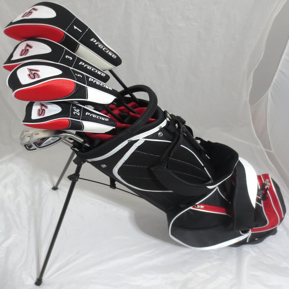 2024 Mens Complete Golf Set Custom Made Clubs for Tall Men 6'0"- 6'6" Tall Right Handed Driver, 2 Fairway Woods, Hybrid, Irons, Sand Wedge, Putter Stiff Flex 12 Clubs & Stand Bag