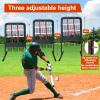 9 Pocket Pitching Net with Strike Target and Handbag, 2X3ft Pitching Nets Fixed by 4 Ground Stakes, 3 Adjustable Heights (39-46in) for Baseball Practice view 3