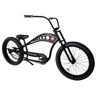 Tracer Fat Tire Beach Cruiser Bike, 26 Inch Stretch Chopper Bicycle for Adult,Single Speed Men Cruiser Bike with Oversized Hi-Ten Stretch Steel Frame,Front Wheel 26 * 3.0,Rear Wheel 26 * 4.0 MBK1