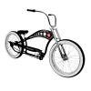 Tracer Fat Tire Beach Cruiser Bike, 26 Inch Stretch Chopper Bicycle for Adult,Single Speed Men Cruiser Bike with Oversized Hi-Ten Stretch Steel Frame,Front Wheel 26 * 3.0,Rear Wheel 26 * 4.0 BK view 1