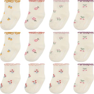 Aroveea Non Slip Grip Ankle Baby Socks 12 Pack for Toddler Boys and Girls Kids,Infant Cute Cotton Baby Socks