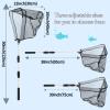 Tacklurenet Folding Kayak Fishing Net with Telescopic Fishing Net Three Adjustable Sizes 50in-38in-30in for Small Fishing Net Fishing Landing Net for Rubber Granule Nonslip Gloves Storage Bag view 2