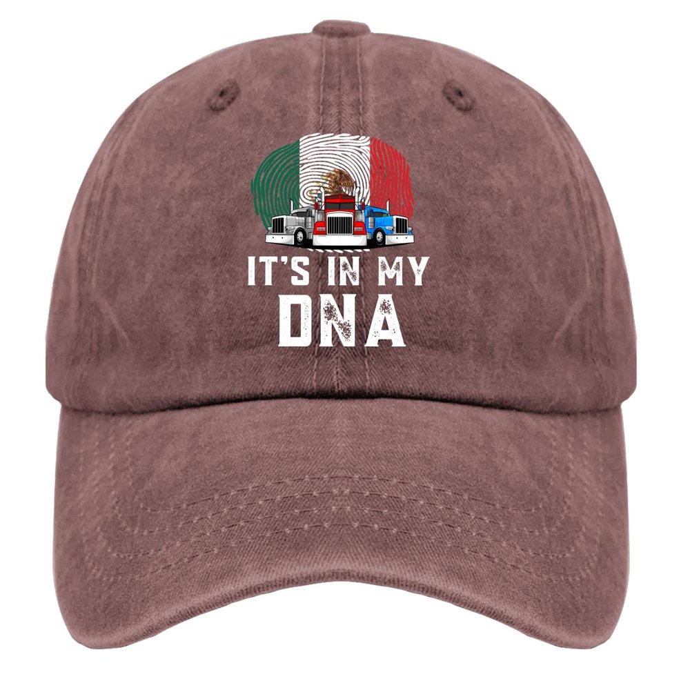 Hiking Hats for Men Mexican Truck Drive Hat for Men Caps Light Weight Its in My DNAS Sun Visor Hat Wine Red