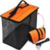 Dovesun Floating Fishing Basket, Collapsible Fish Basket Portable Fishing Net Quick-Drying Rubber Coated Fishing Bait Storage Cage 10 Gallons view 1