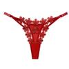 abandi Lace G-String Thongs for Women Adjustable One Size Low Rise Underwear No Show T-back Thong Panties,Daisy Red