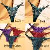 abandi Lace G-String Thongs for Women Adjustable One Size Low Rise Underwear No Show T-back Thong Panties,Daisy Red view 2