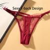 abandi Lace G-String Thongs for Women Adjustable Sexy Low Rise Underwear No Show T-back Thong Panties One Size, Rose Blue view 2