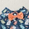 AIMAOMI Toddler Baby Boy Summer Print Shirt Outfits Clothes Short Sleeve Button Down Tops + Shorts Set (Orange, 6-12 Months) view 3