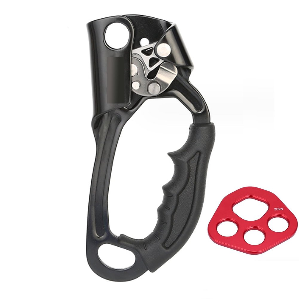 Climbing Rope Hand Ascender, Aviation Light Alloy Mountaineering Rock 8-13mm Vertical Rope for Cave Exploration for High Altitude Operations(Black)