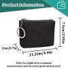 AfitLulu Coin Purse Keychain, PU Leather Coin Purse Pouch with Keyring & Zipper, Change Purse for Women Men (Black) view 3