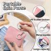 AfitLulu Coin Purse Keychain, PU Leather Coin Purse Pouch with Keyring & Zipper, Change Purse for Women Men (Black) view 4