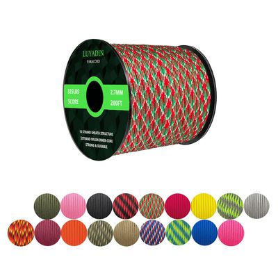 LUYADIN Paracord 325lb Diameter 2.7mm - 5 Strand Parachute Spool Cord - 100ft 200ft,Paracord for Camping,Hiking,Fishing,Outdoor and DIY