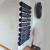 VimrOd Yoga Mat Storage Wall Mount Yoga Mat Holder for Home Decor, Foam Roller Gym Equipment Organizer, Exercise Mats Storage Rack Large Capacity Display Shelf view 1