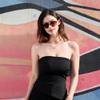 FEISEDY Vintage Square 70s Flat Aviator Sunglasses Women Men Metal Design Shades B2752 view 3