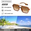 FEISEDY Vintage Square 70s Flat Aviator Sunglasses Women Men Metal Design Shades B2752 view 4