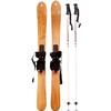 COYEUX Snowboard and Poles, Wooden Skis for Adults and Children, with Snow Poles, for Skiing, Ice Skating view 1