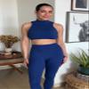 Aoxjox High Waisted Workout Leggings for Women Tummy Control Buttery Soft Yoga Metamorph Deep V Pants 26" (Bellwether Blue, 3X-Large) view 2
