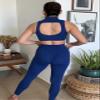 Aoxjox High Waisted Workout Leggings for Women Tummy Control Buttery Soft Yoga Metamorph Deep V Pants 26" (Bellwether Blue, 3X-Large) view 3