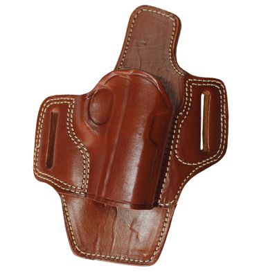 YT HOBBY Handmade Leather OWB Carry Two Slot Gun Open Top and Bottom Protected Barrel Holster Compatible with Red Dot (Brown - Right Hand, CZ 75)