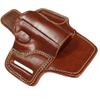 YT HOBBY Handmade Leather OWB Carry Two Slot Gun Open Top and Bottom Protected Barrel Holster Compatible with Red Dot (Brown - Right Hand, CZ 75) view 2