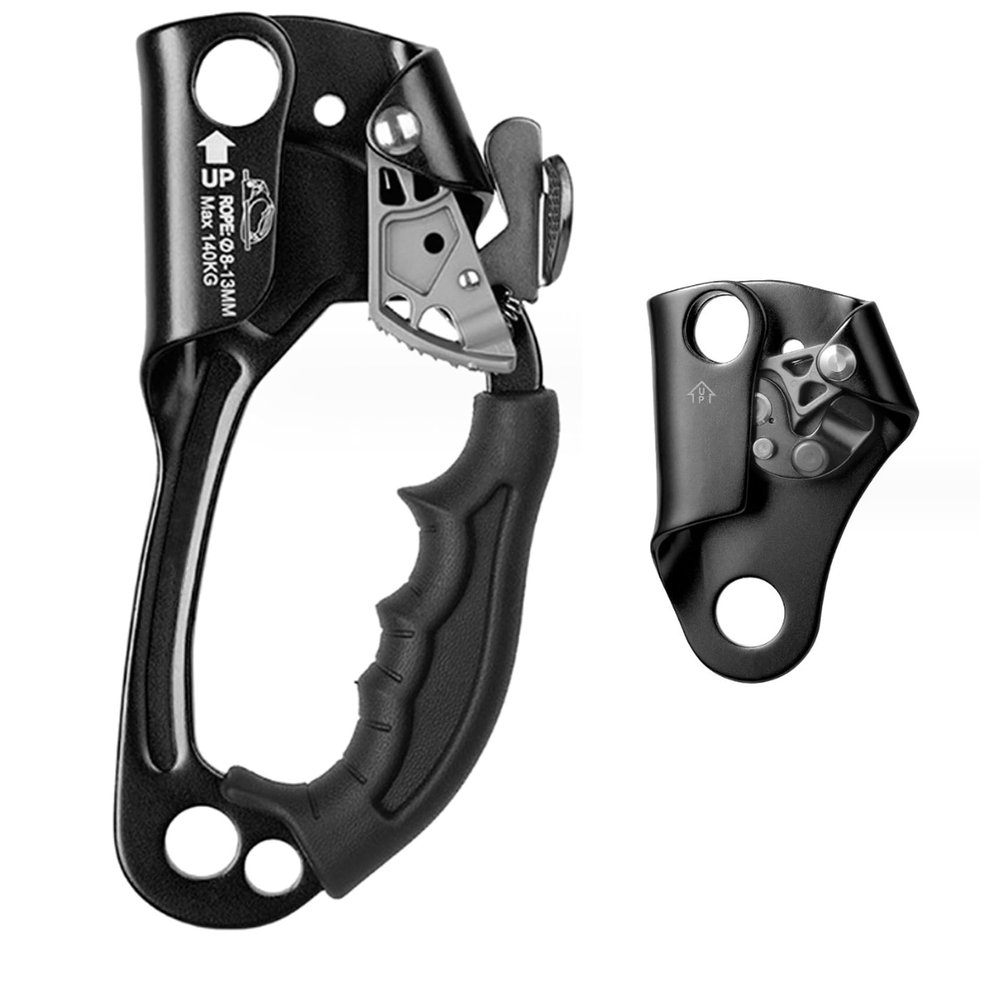Hand Ascender Aviation Light Alloy Mountaineering Rock Ergonomic Rappelling Gear Equipment for Climbing and Rigging(A)