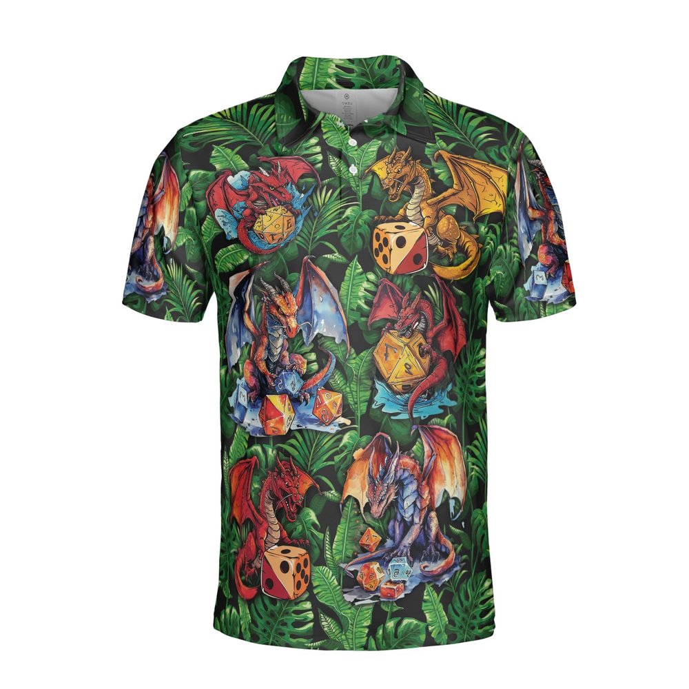 Generic Dragons Polo Golf Shirts for Men Women - Dungeon Lover Mens Polo Shirts Short Sleeve Mens Polo Shirts Dry Fit Serie 52 Size 2XL