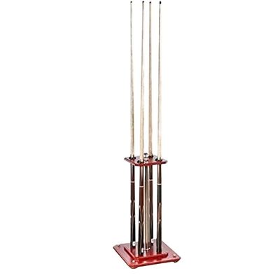 Pool Cue Rack Pool Cue Holder Pool Cue Stand 35mm Freestanding Billiard Cue Rack Organizer,Red Wood Pool Cue Holder with Rubber Rings Pool Stick Holder Billiard Cue Rack