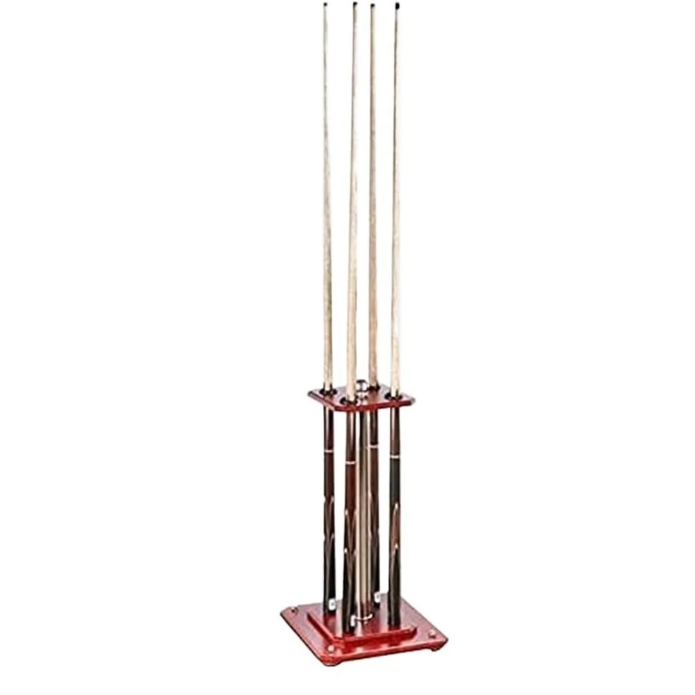 Pool Cue Rack Pool Cue Holder Pool Cue Stand 35mm Freestanding Billiard Cue Rack Organizer,Red Wood Pool Cue Holder with Rubber Rings Pool Stick Holder Billiard Cue Rack