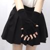 jweemax Long Sleeve Knitted Gloves, Wool Fingerless Gloves, Half-Finger Gloves for Men, Women, Solid Color, Black view 4