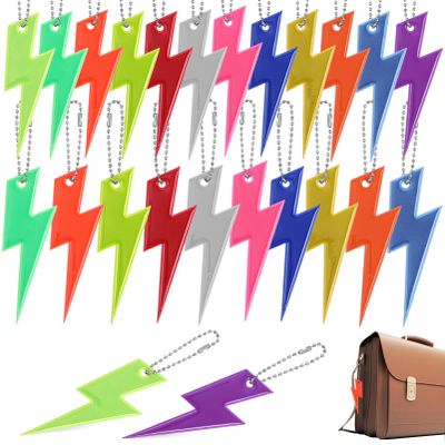SUPVOX 24pcs Reflective Pendants for Backpacks Stylish Charms Chains for Outdoor Activities Reflectors for Cycling Hiking Running Keychains for Bags and Accessories